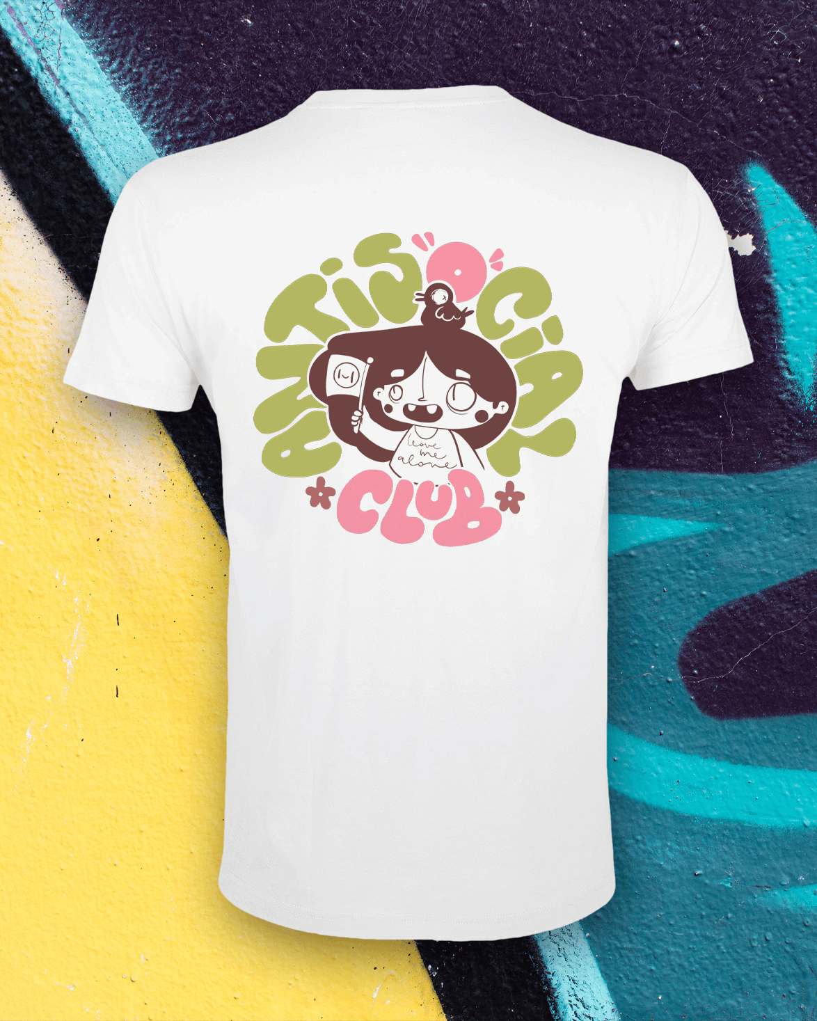 T-shirt Antisocial Club Chiara Akamon x CWART – stampa retro lettering bubble