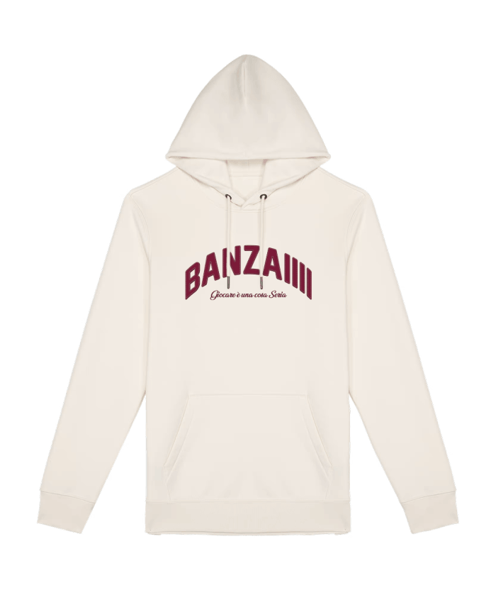Felpa Off White BanZaiiii stampa - merchandising ufficiale BanZaiiii
