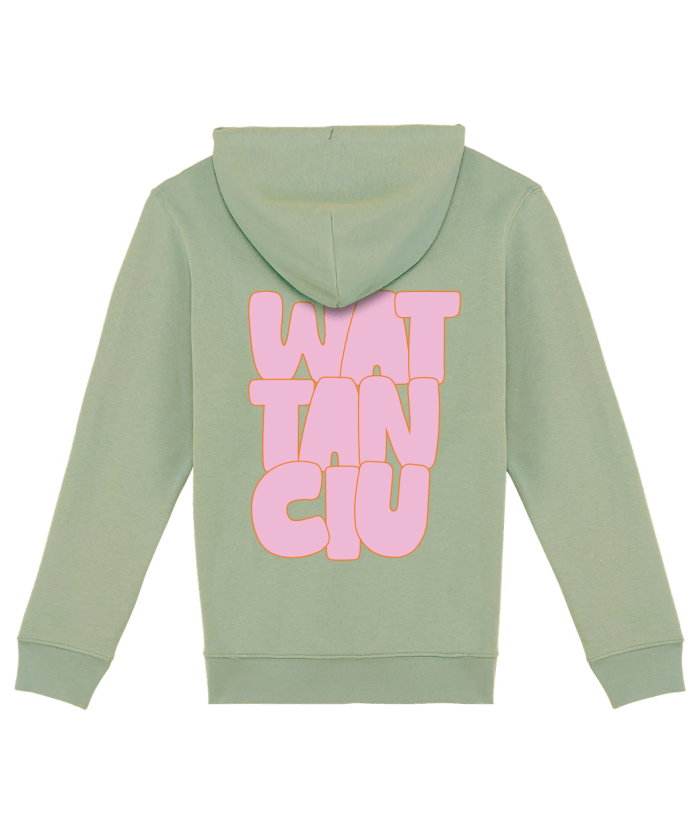 Felpa Dusty Green Wuattanciu stampa retro - merchandising ufficiale BanZaiiii