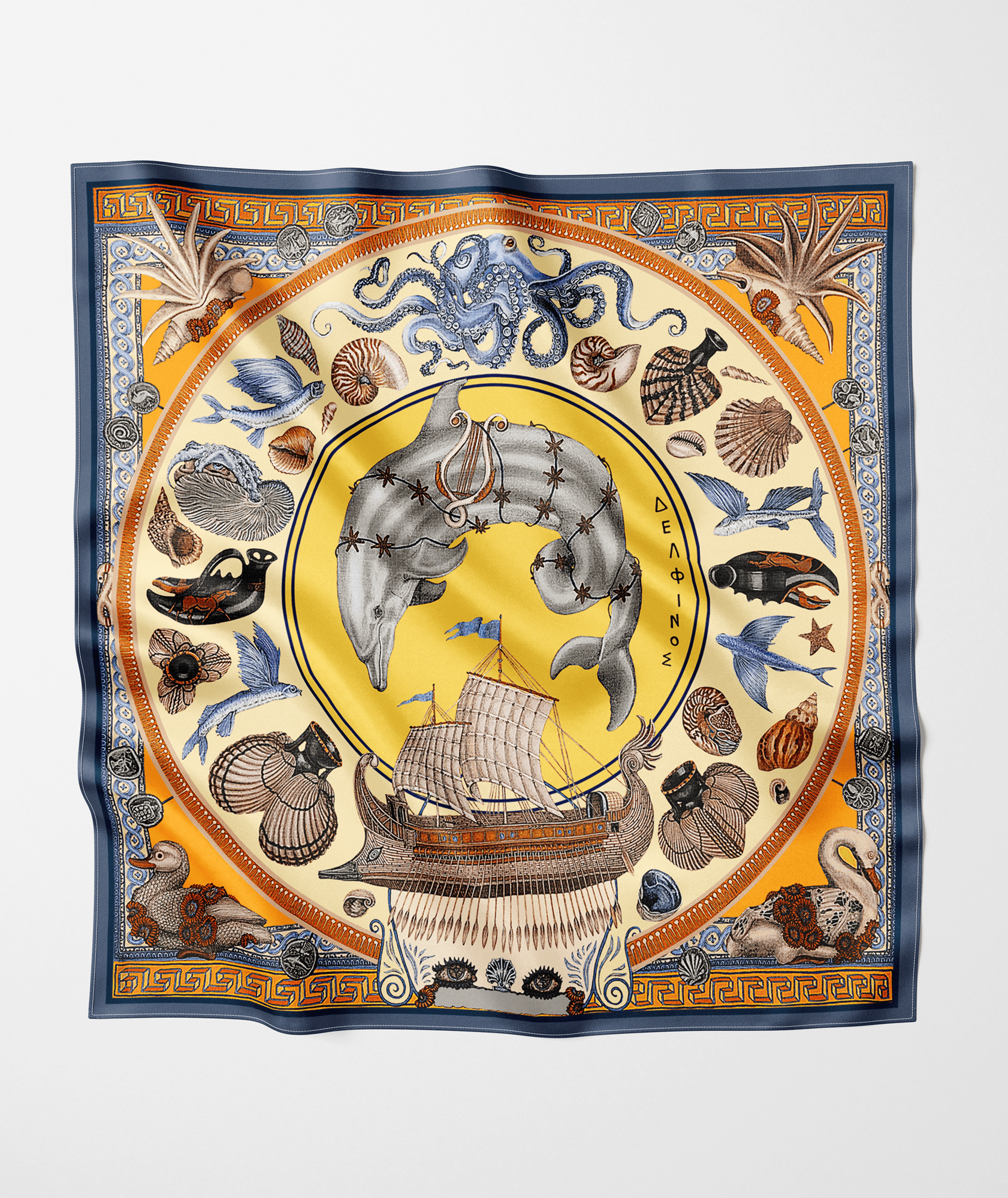 Foulard Delphinus 90x90 – Scataglini x Colorworks
