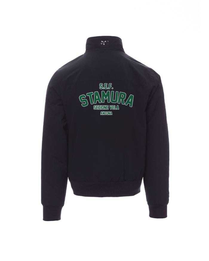 Giubbino nero Stamura Vela – retro con stampa DTF