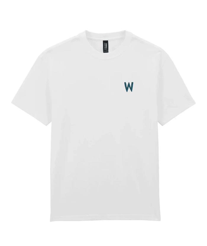 t-shirt bianca William Giampieri collezione W logo minimal