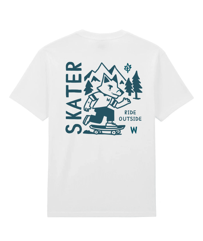 t-shirt Skater Fox William Giampieri grafica volpe skateboard natura